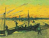 Vincent Van Gogh Famous Paintings - Barges 1888